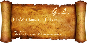 Glückman Lilian névjegykártya